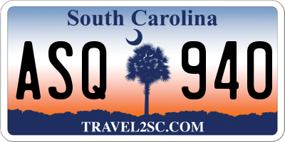 SC license plate ASQ940