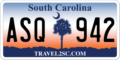 SC license plate ASQ942