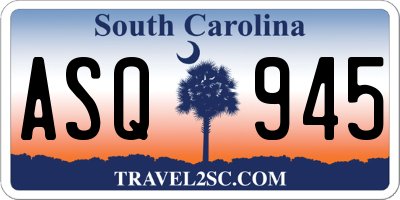 SC license plate ASQ945