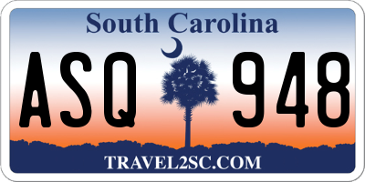 SC license plate ASQ948