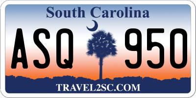 SC license plate ASQ950