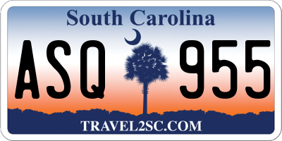 SC license plate ASQ955