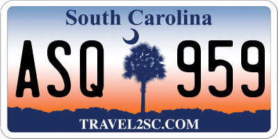 SC license plate ASQ959
