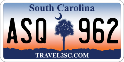 SC license plate ASQ962