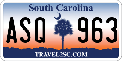 SC license plate ASQ963