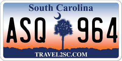 SC license plate ASQ964