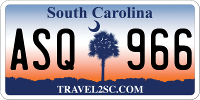 SC license plate ASQ966