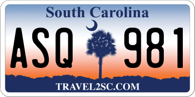 SC license plate ASQ981