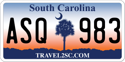 SC license plate ASQ983