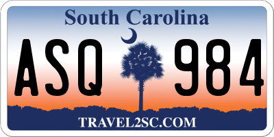 SC license plate ASQ984