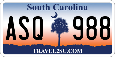 SC license plate ASQ988