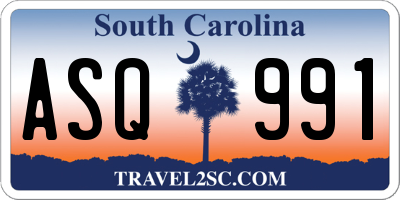 SC license plate ASQ991