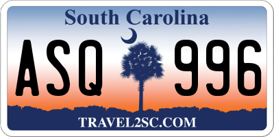 SC license plate ASQ996