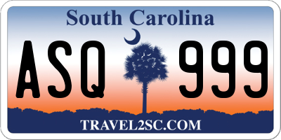 SC license plate ASQ999