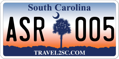 SC license plate ASR005