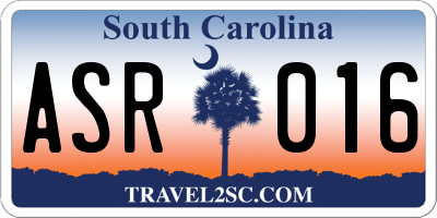 SC license plate ASR016