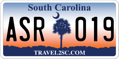 SC license plate ASR019