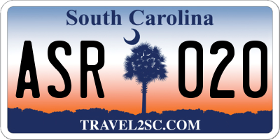 SC license plate ASR020