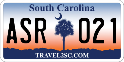 SC license plate ASR021