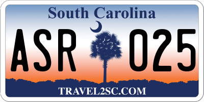 SC license plate ASR025