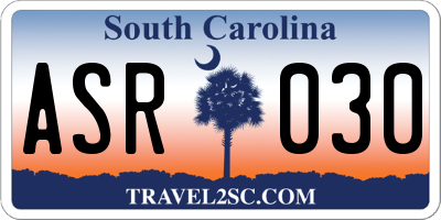 SC license plate ASR030