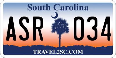 SC license plate ASR034