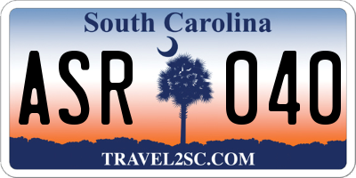 SC license plate ASR040
