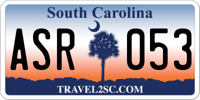 SC license plate ASR053