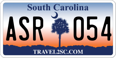 SC license plate ASR054
