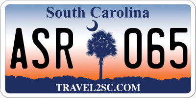 SC license plate ASR065
