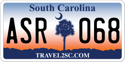 SC license plate ASR068