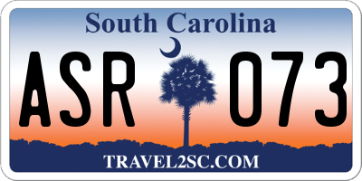 SC license plate ASR073