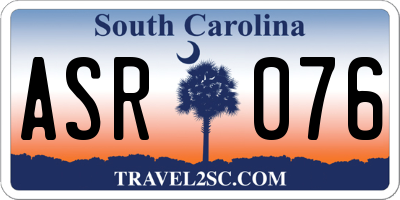 SC license plate ASR076