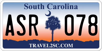SC license plate ASR078