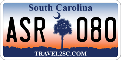 SC license plate ASR080