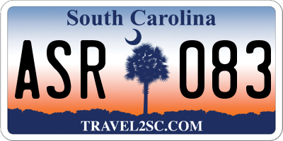 SC license plate ASR083