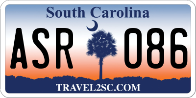 SC license plate ASR086