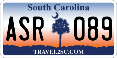 SC license plate ASR089