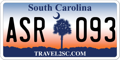 SC license plate ASR093