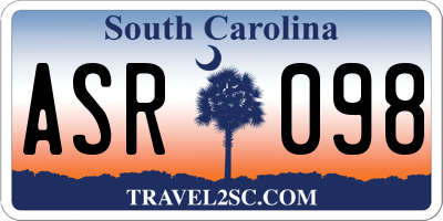 SC license plate ASR098