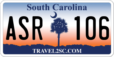 SC license plate ASR106