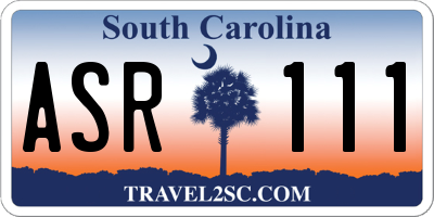 SC license plate ASR111
