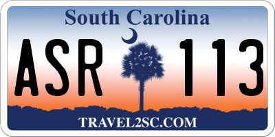 SC license plate ASR113