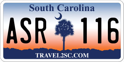 SC license plate ASR116
