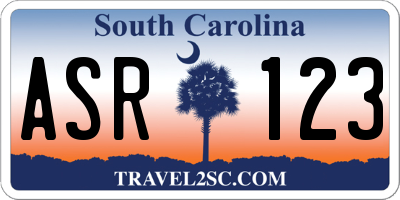 SC license plate ASR123