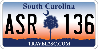 SC license plate ASR136