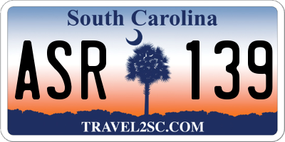 SC license plate ASR139