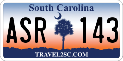 SC license plate ASR143