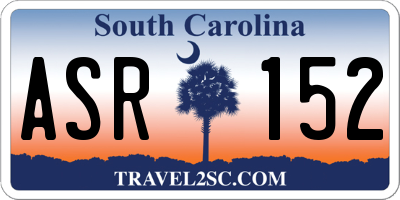 SC license plate ASR152