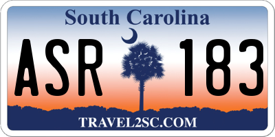 SC license plate ASR183